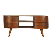 TV-LOWBOARD Dunbar für TVs bis zu 42" - Messingfarben/Braun, Holz/Metall (110/50/35cm) - Artisan Furniture