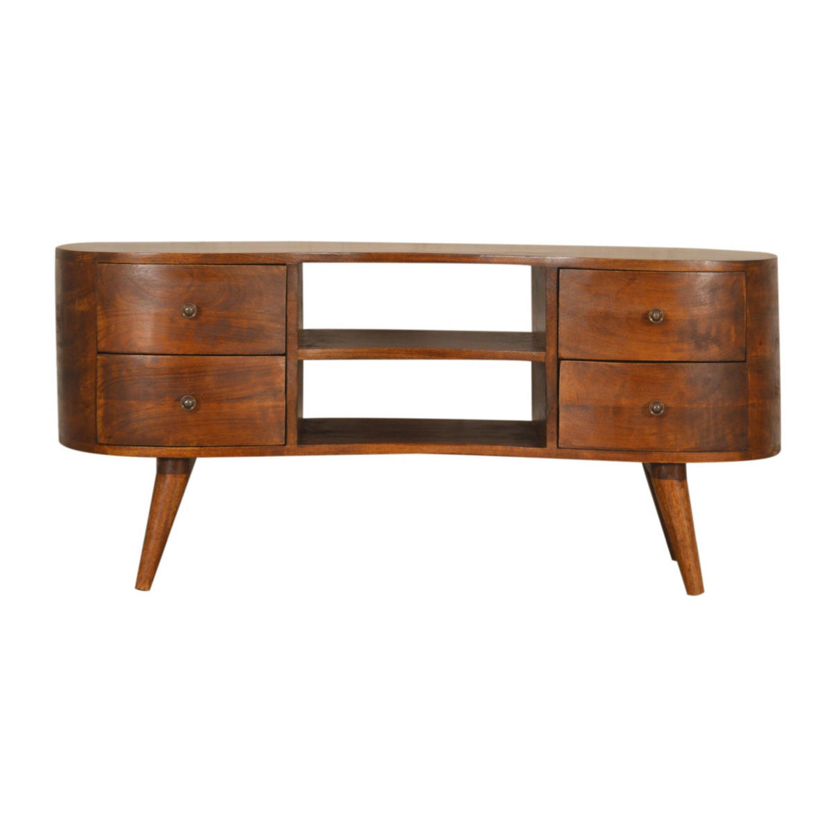 TV-LOWBOARD Dunbar für TVs bis zu 42" - Messingfarben/Braun, Holz/Metall (110/50/35cm) - Artisan Furniture