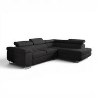 ECKSOFA Jade Mit Schlaffunktion - Schwarz, Holzwerkstoff/Textil (275/202cm) - Fun Möbel