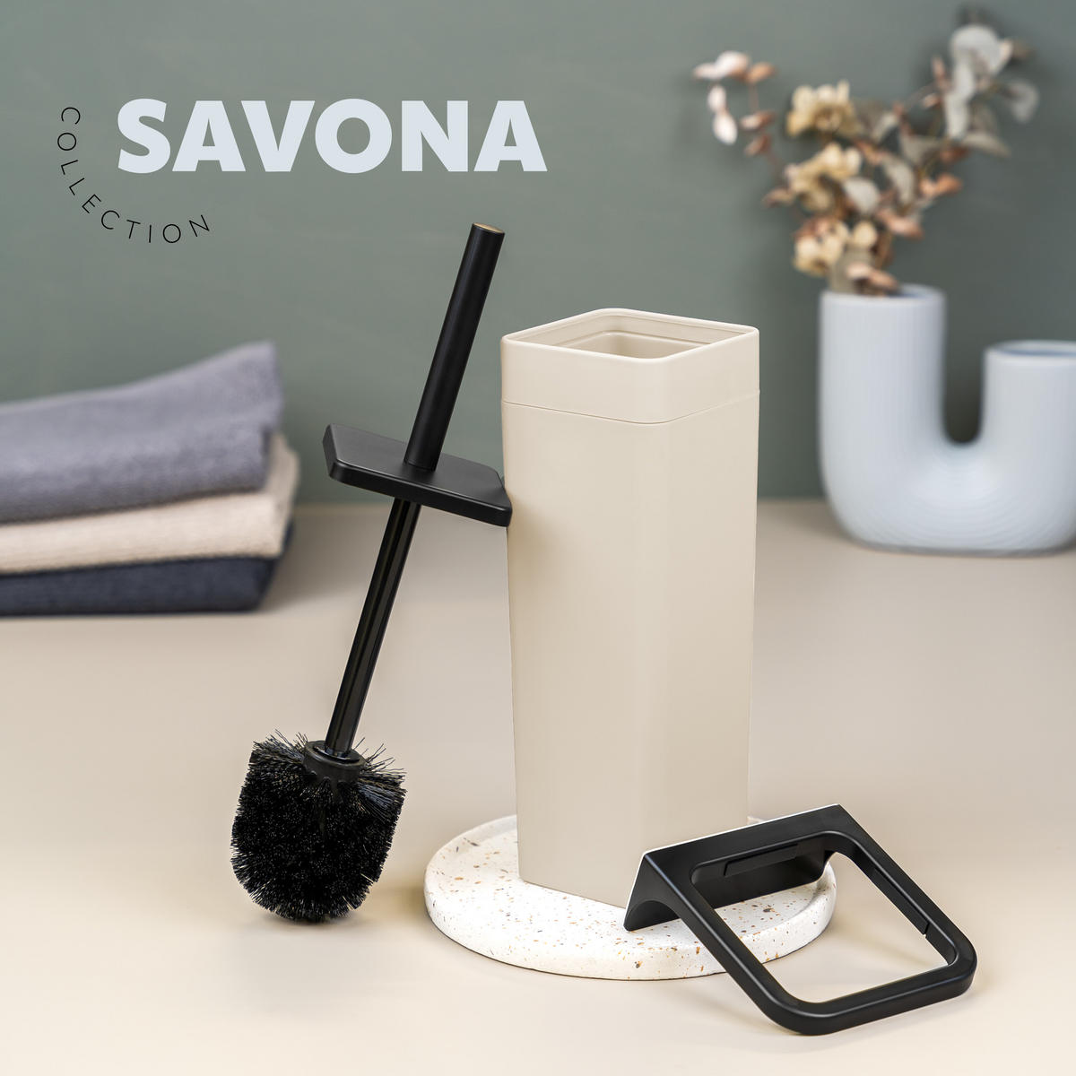 WC-GARNITUR SAVONA, beige, Kunststoff - Beige, Kunststoff (12/36.5/13cm) - bremermann