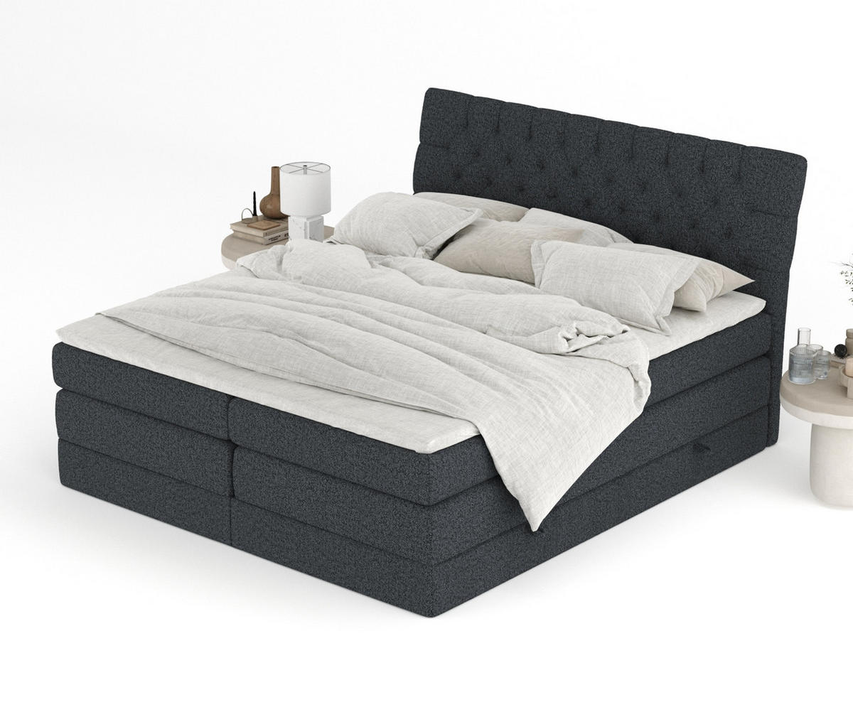 BOXSPRINGBETT Seraphine Schwarz 180/200 cm - Schwarz, Holz/Holzwerkstoff (180/200cm) - Maison de Reve