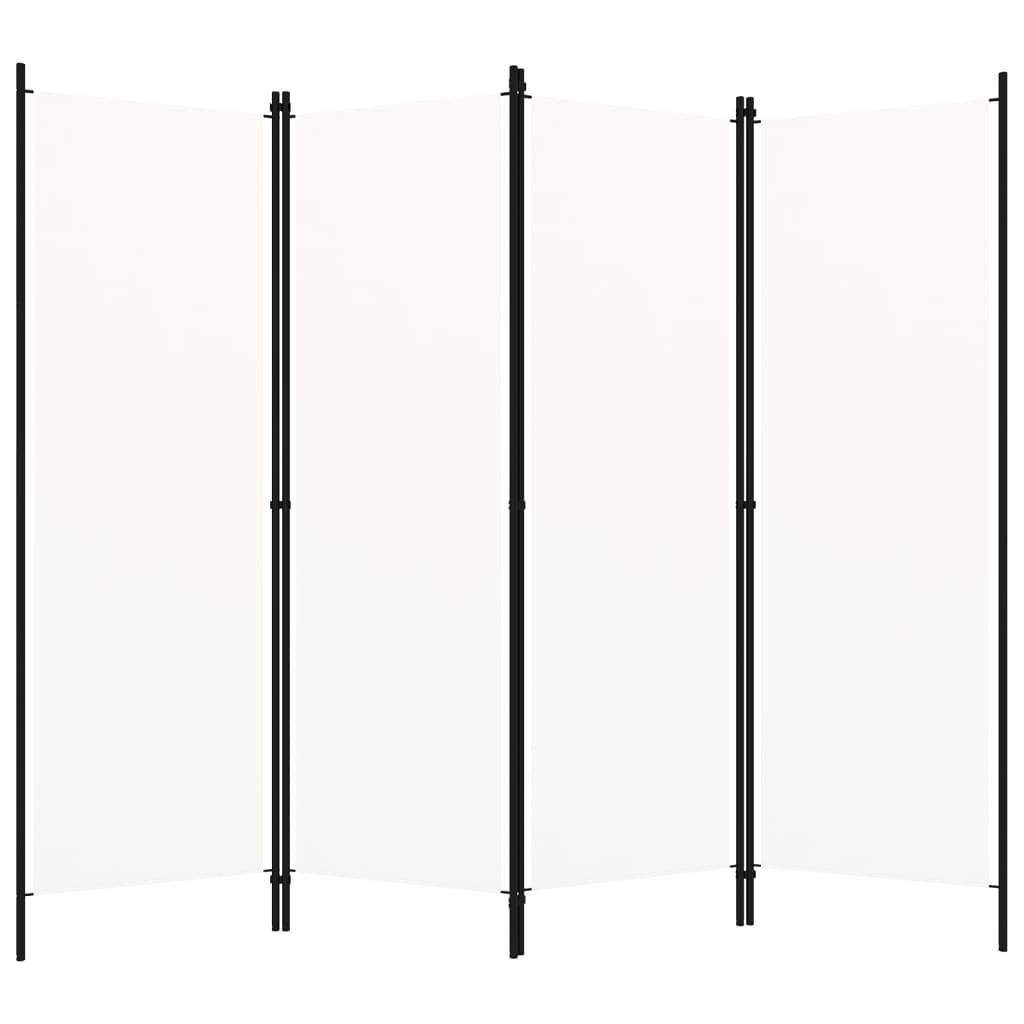 RAUMTEILER 4-teilig Weiß 200/180 Cm - Weiß, Textil (200/180/200cm) - vidaXL