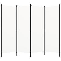 RAUMTEILER 4-teilig Weiß 200/180 Cm - Weiß, Textil (200/180/200cm) - vidaXL