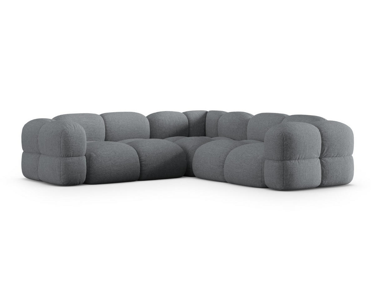 WENDBARES-ECKSOFA Loretto aus strukturiertem Stoff grau 4 Sitzplätze - Grau, Textil (250/250cm) - Cosmopolitan Design