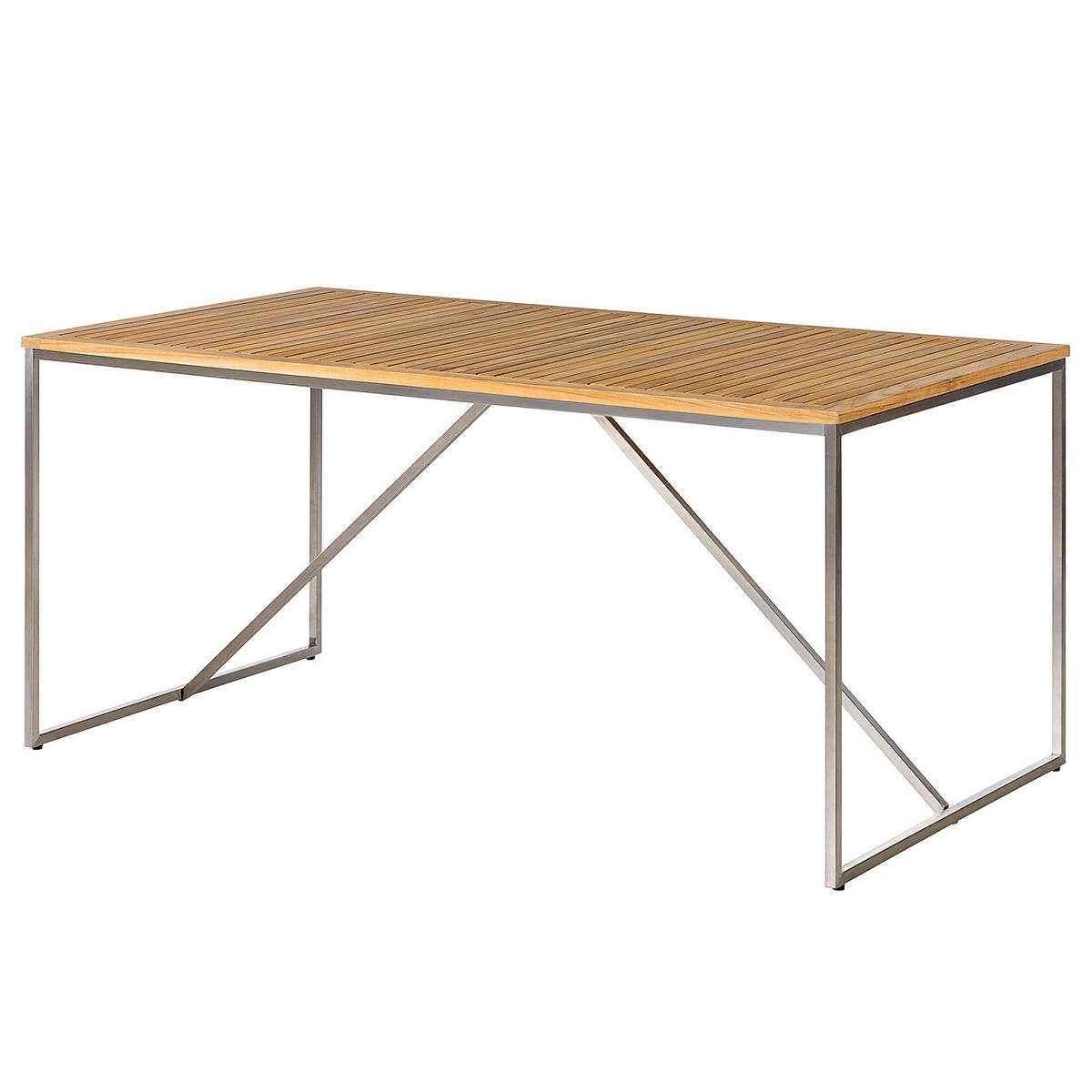 GARTENECKBANKGRUPPE - Webstoff / Teak massiv - Grau / Braun - 9-teilig - Hellgrau, Holz/Textil - home24