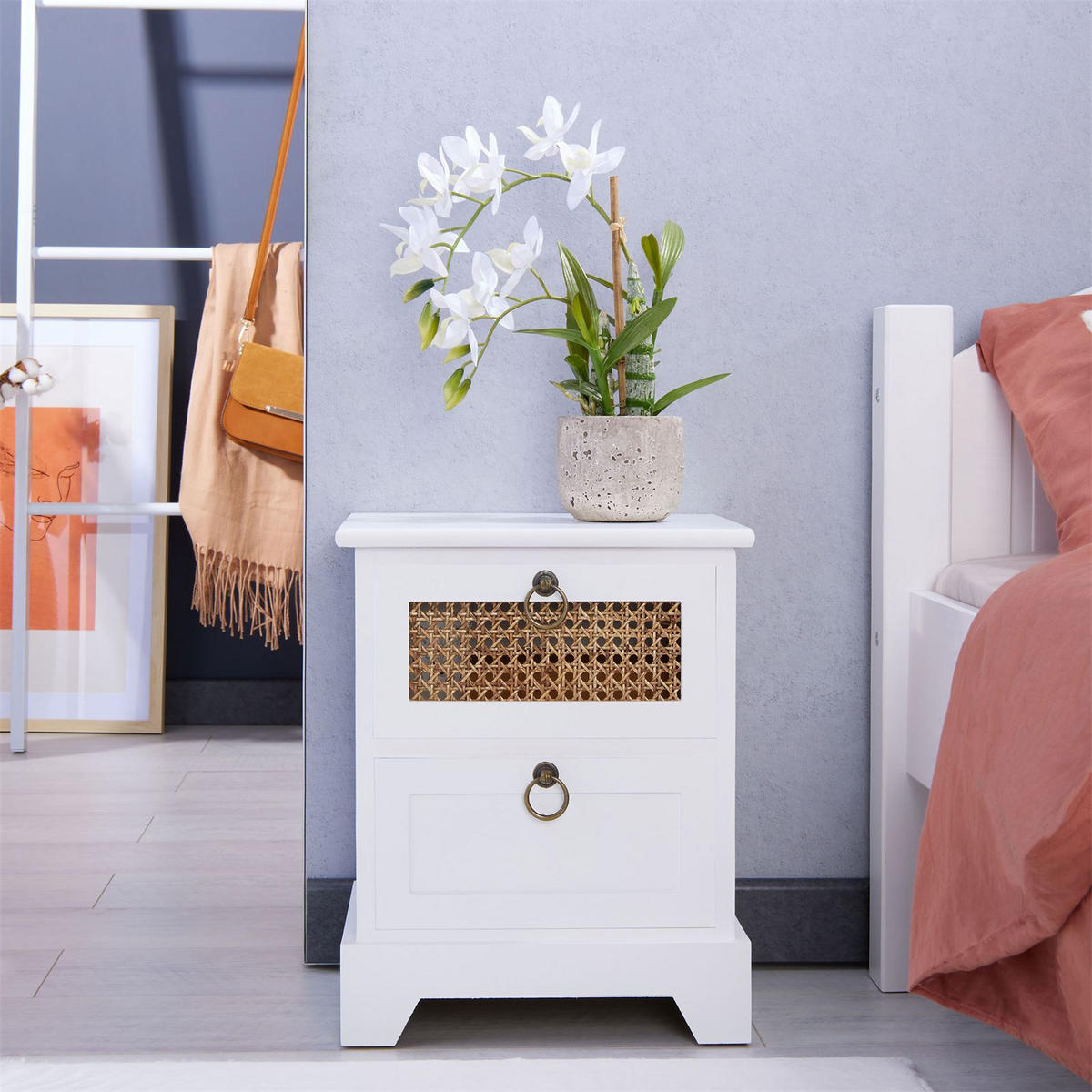 NACHTTISCH PADMA - Weiß, Holz (35/43/29cm) - CARO-Möbel
