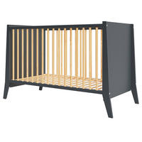 BABYBETT Zoe, Mitwachsendes, Anthrazit - Anthrazit, Holz (60/120cm) - Premiers Moments