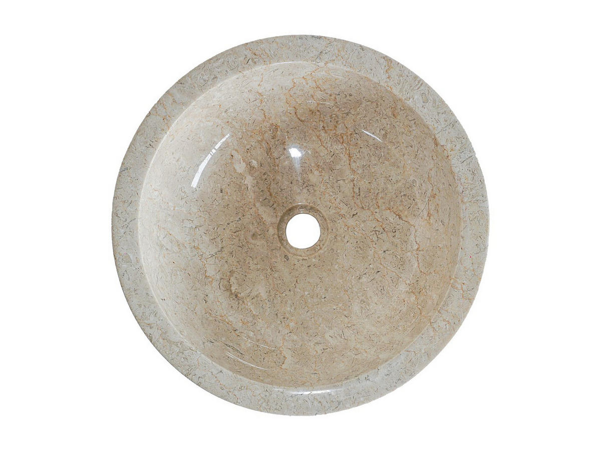 WASCHBECKEN - Marmor - Cremefarben - MARBLE - Creme, Stein (40/15/40cm) - Vente-Unique