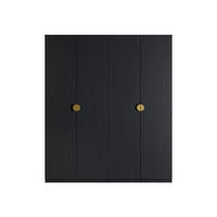 DREHTÜRENSCHRANK FRAYN 179,4/209,1/58,5cm 4-türig Graphit - Graphitfarben, Holzwerkstoff (179.4/209.1/58.5cm) - MASSENO