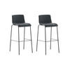 BARHOCKER 2er Set Stoff dunkelgrau - Dunkelgrau/Schwarz, Textil/Metall (43/100/48cm) - CLP