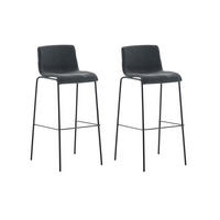 BARHOCKER 2er Set Stoff dunkelgrau - Dunkelgrau/Schwarz, Textil/Metall (43/100/48cm) - CLP