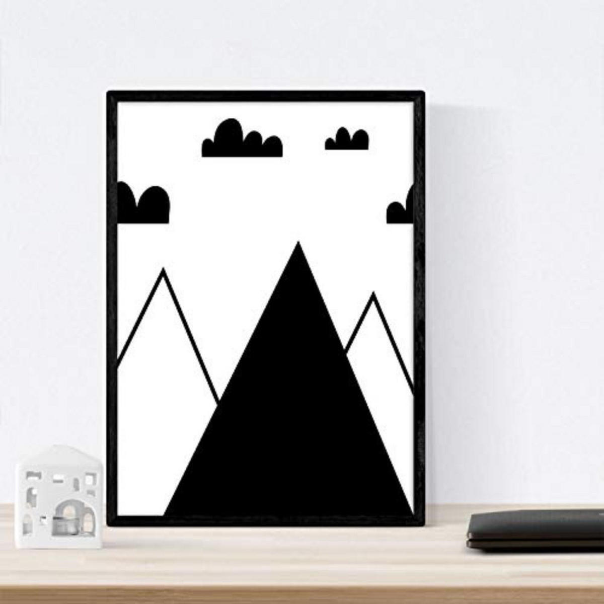 POSTER Set mit 4 „Casita, Mond, Berge und Wolken Herzen“ Tiere A3 Rahmenlos - Klar, Papier (29.7/3cm) - Nacnic