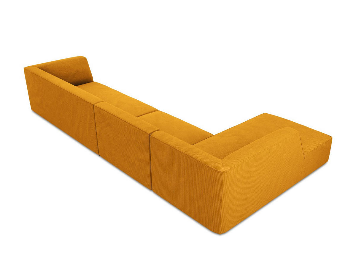 ECKSOFA links Ruby aus Cord gelb 5 Sitzplätze - Gelb, Textil (180/366cm) - Micadoni
