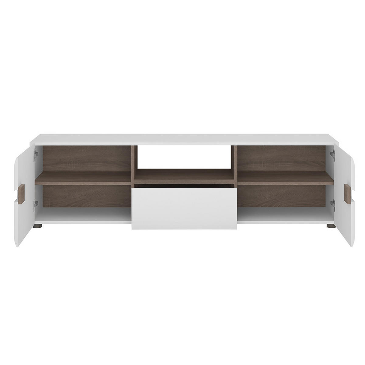 WOHNZIMMER-SET 3-TLG. Legnica-129 - Weiß, Holzwerkstoff (243/195/42cm) - Lomado