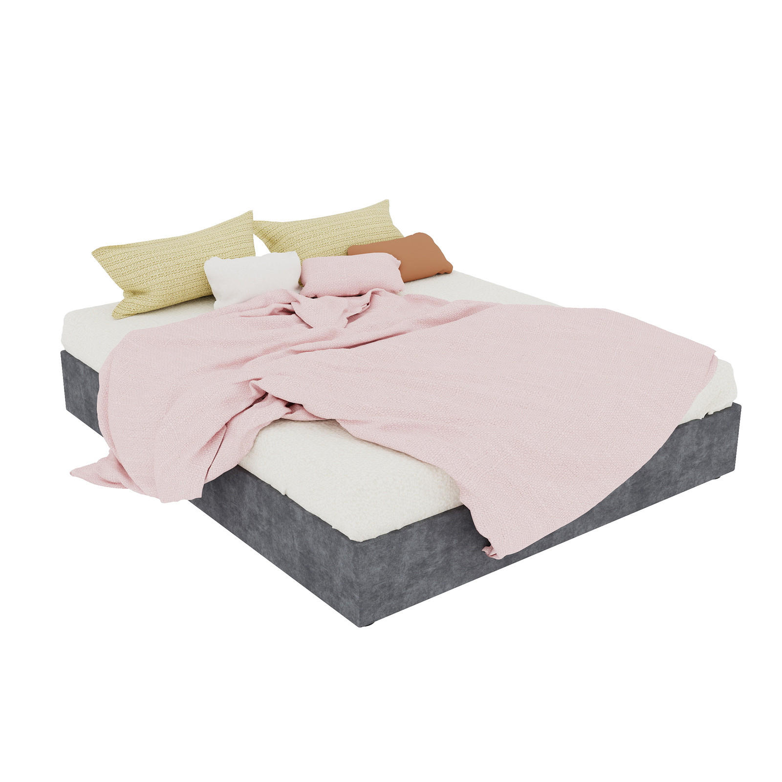 BETT mit Gaslift 160x200 cm Stoff Grau - Grau, Metall (160/200cm) - Meubliv