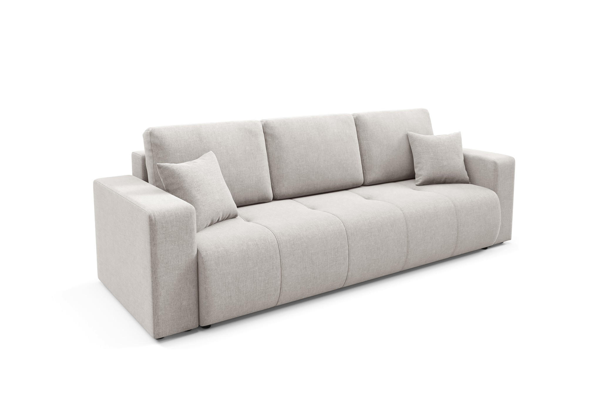 SCHLAFSOFA Augusto - Hellgrau, Holzwerkstoff/Textil (244/82/102cm) - Fun Möbel