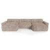 WOHNLANDSCHAFT Gerippter Samt XXL Taupe 220cm - Taupe, Textil (220/75/120cm) - Sia Home