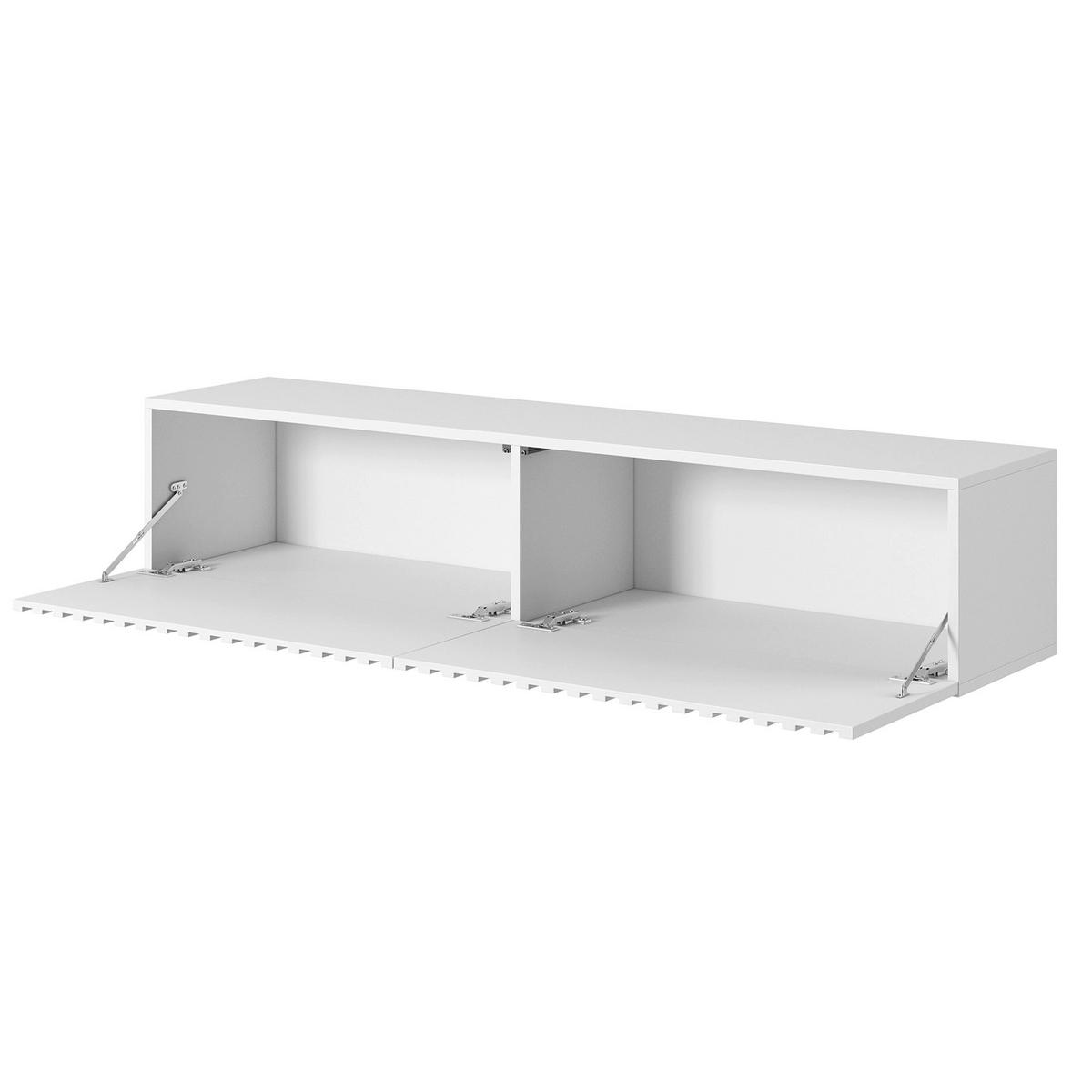 TV-LOWBOARD Telire 1 Tür und Nischen Weiß mit Lamellenfront 138,6 cm - Weiß, Holzwerkstoff (140/30/31.6cm) - Selsey