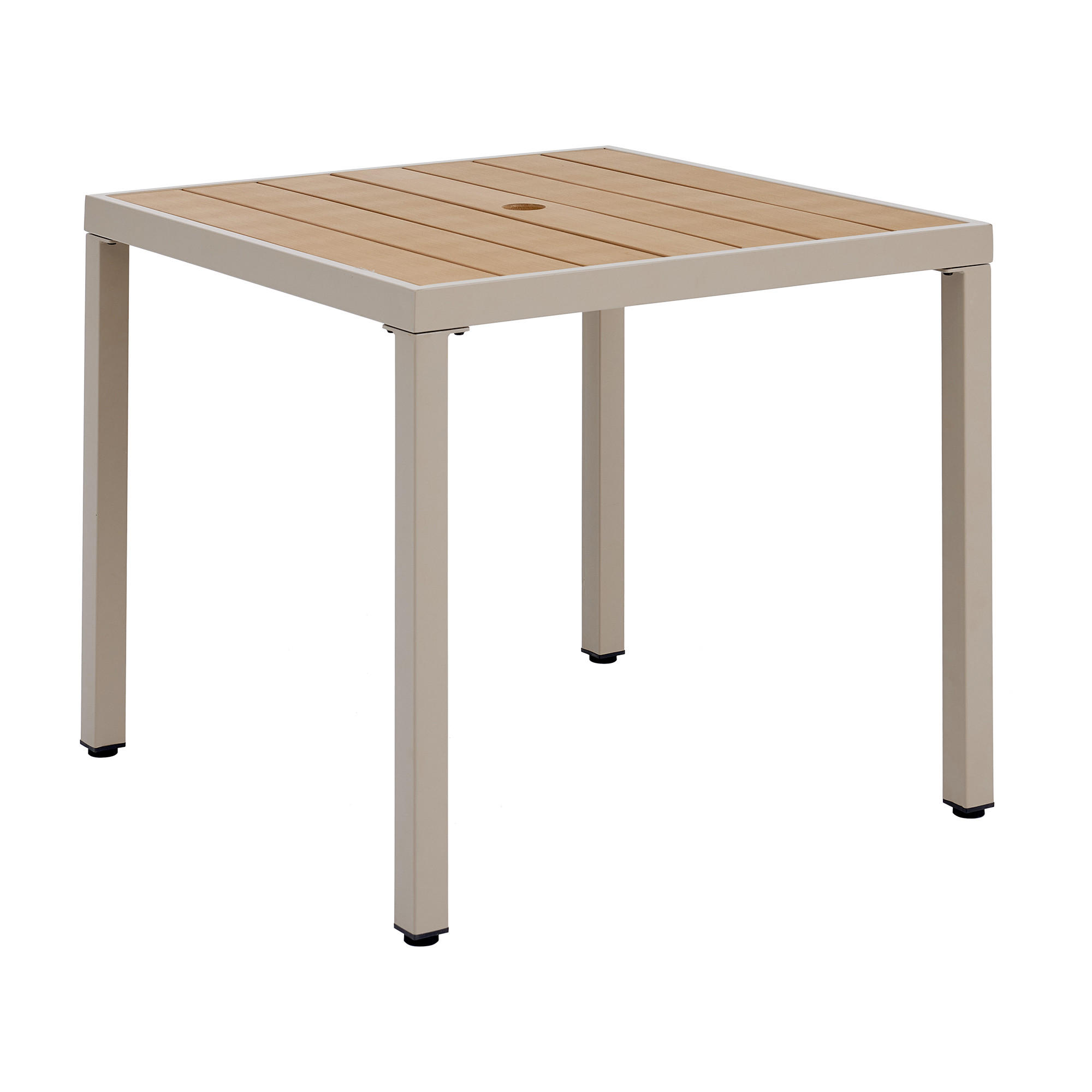 GARTENTISCH, WPC-Teak, 140cm, 6 Personen - Beige, Metall (105/10/83cm) - Vallsero