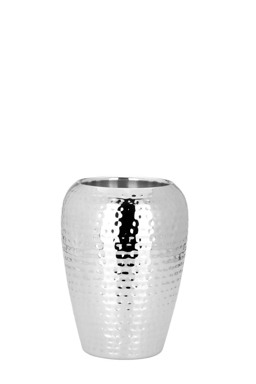WEIN-/SEKT Flaschenkühler Hammerschlag-Optik (H) 20,5 x (Ø) 15 cm - Silberfarben, Paraffin (15/20.5cm) - Hermann Bauer jun. Kollektion GmbH