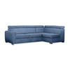 ECKSOFA Covo Blau, mit Bettzeugablage und verstellbaren Kopfstützen, rechte seite - Blau, Holzwerkstoff (253/156cm) - Bettso