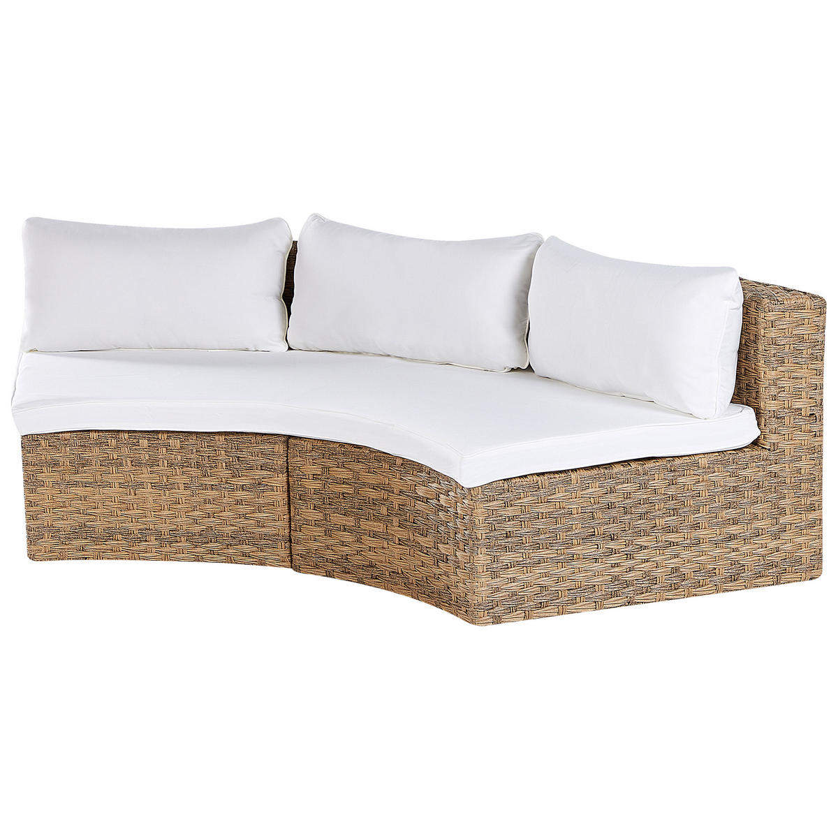 LOUNGE SET PE Rattan hellbraun Severo - Hellbraun/Weiß, Kunststoff - Beliani