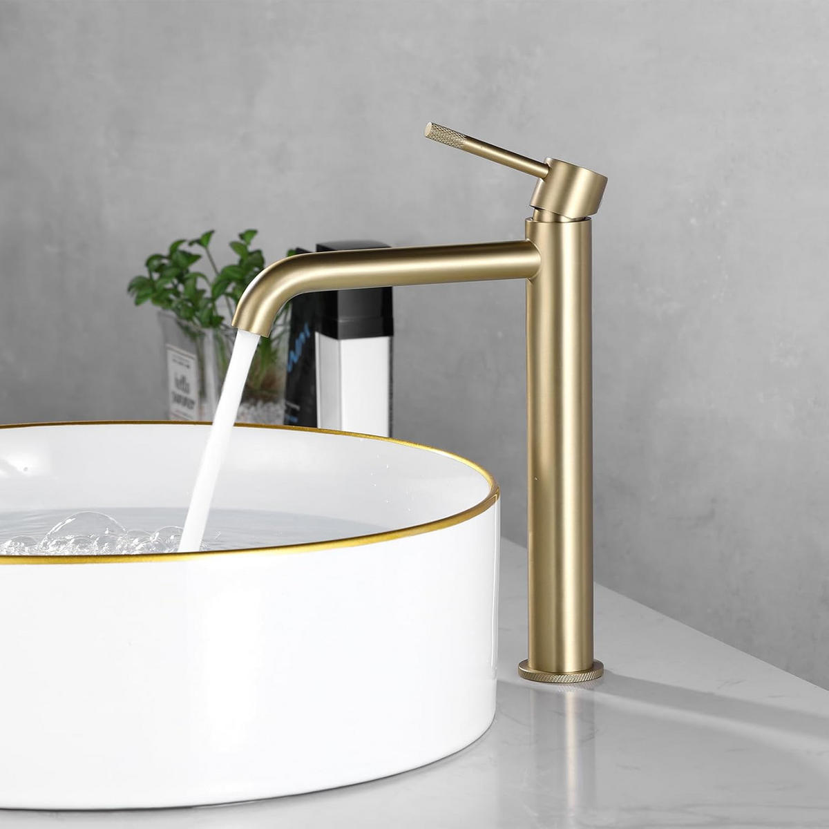 BADEZIMMERARMATUR, 28.5cm hoch, gold - Goldfarben, Metall (38/7/24cm) - Vallsero