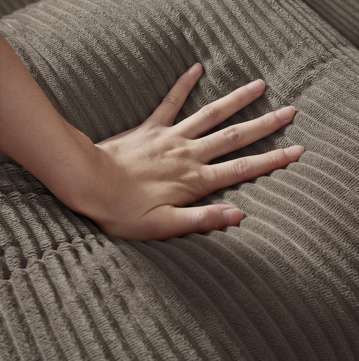 SCHLAFSOFA klappbar Velours Taupe - Taupe, Kunststoff (89/59/195cm) - Meubliv