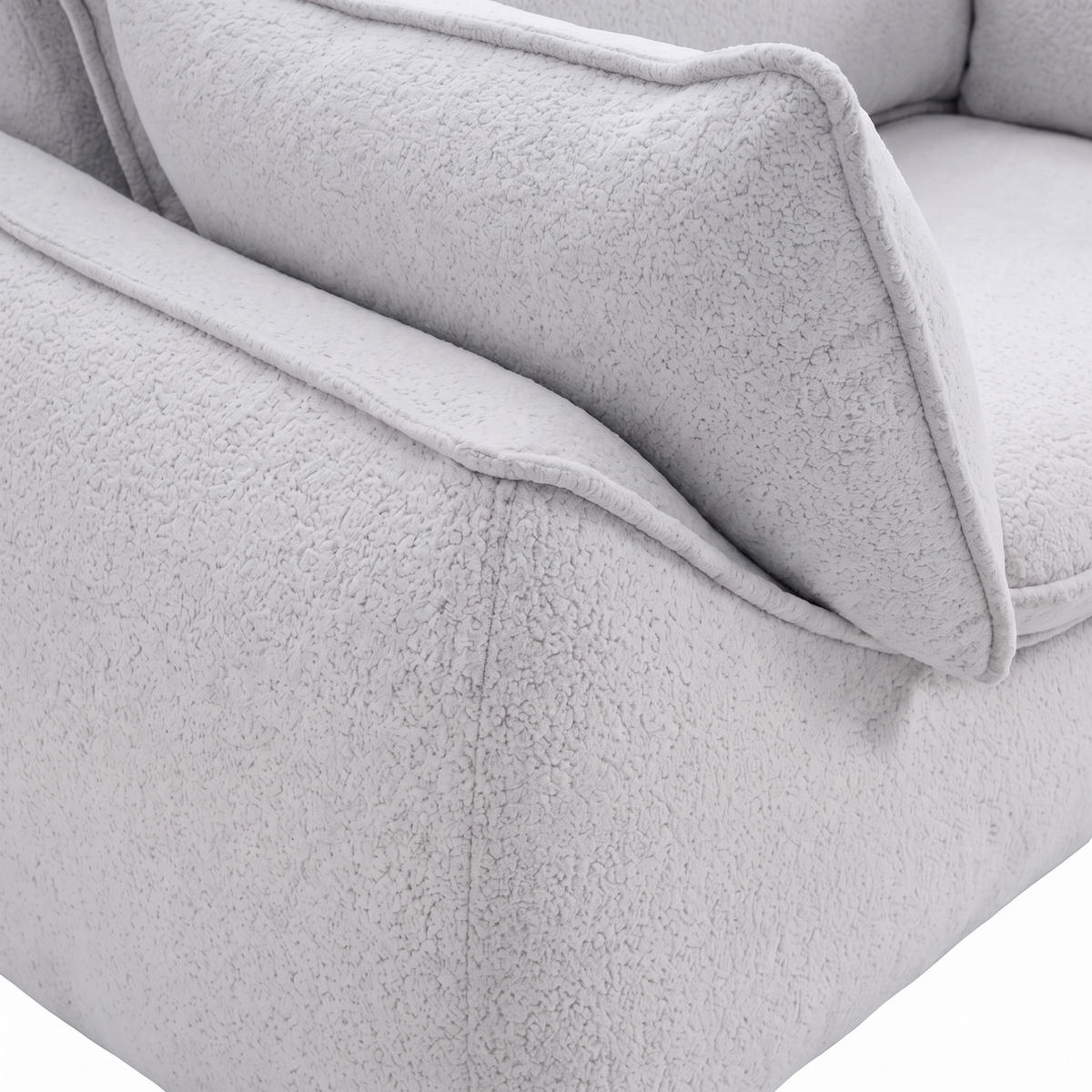 SESSEL MELANI Velours Hellgrau - Chromfarben/Hellgrau, Holz/Textil (140/90/85cm) - Muffo