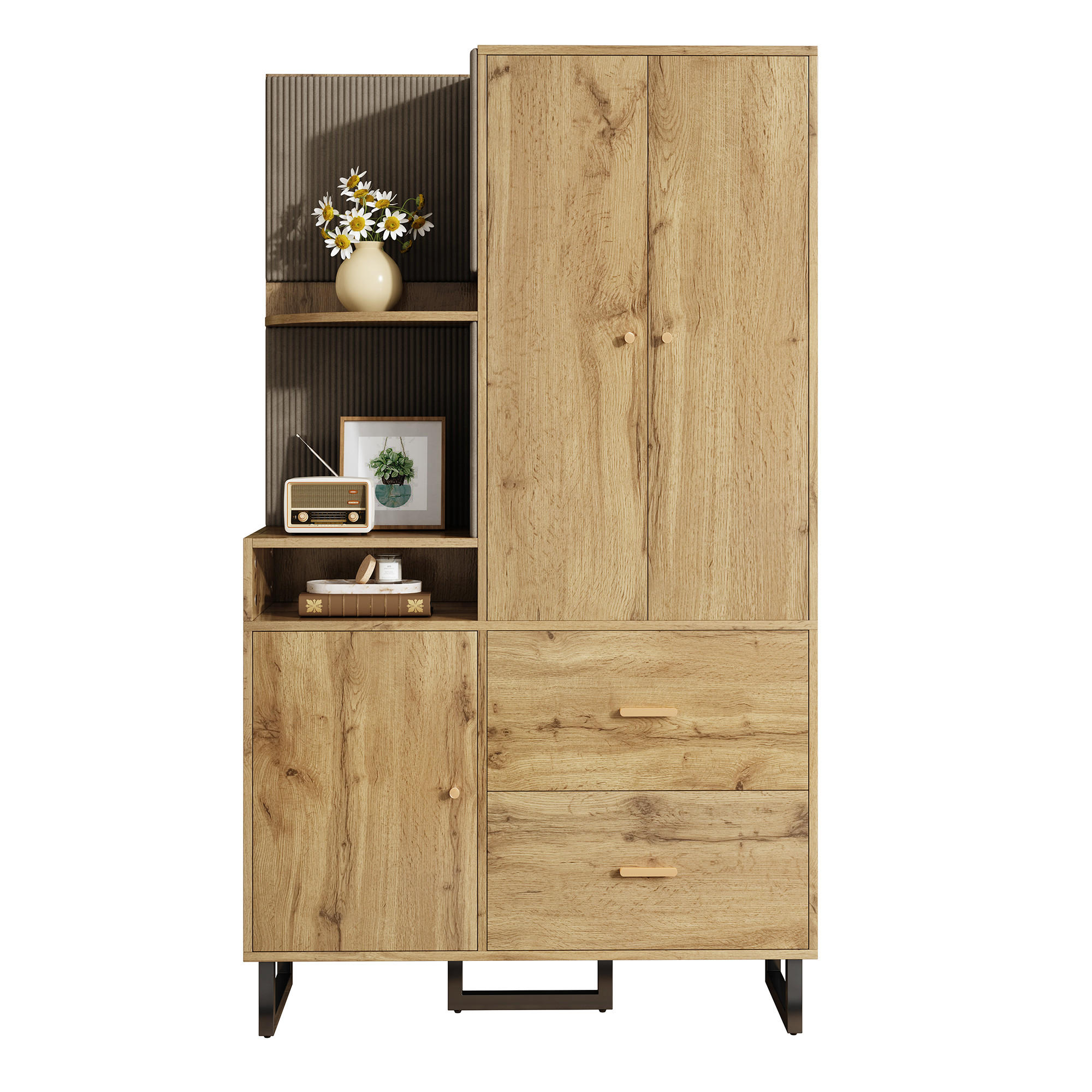 GARDEROBE 110x186x38 cm gepolstert - Naturfarben, Holz (110/186/38cm) - LEBENLANG