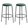 BARHOCKER 2er-Set Metallfüße, Samt, grün - Schwarz/Grün, Textil/Metall (36/73/37cm) - Urban Meuble