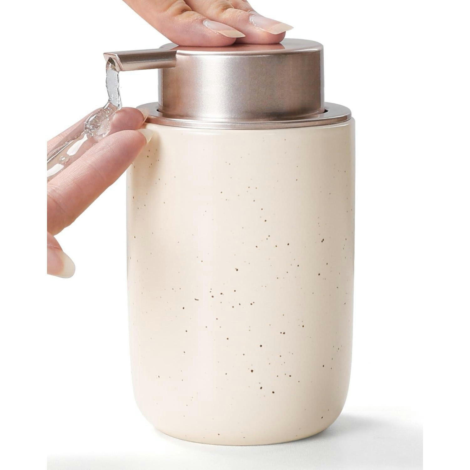 SEIFENSPENDER Keramik 350ml Beige & Rosa - Beige, Keramik (8/14/8cm)