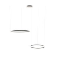 LED-HÄNGELEUCHTE 2er Ring Aluminium Ø 80 | 60cm - Alufarben, Metall (1.3/80/3.3cm) - s.luce