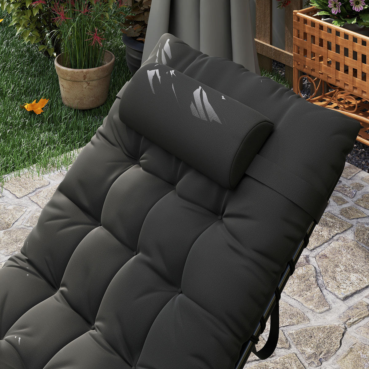 SONNENLIEGE DE-15646 5-fach verstellbar, 189 cm Liegelänge Schwarz - Schwarz, Metall (58/32.5/189cm) - ComfortXL