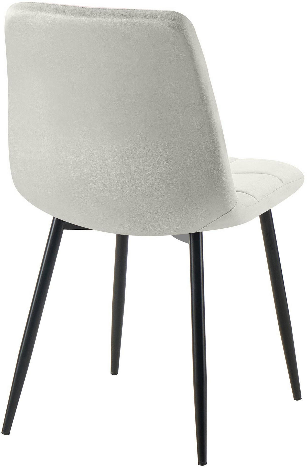 STUHL Samt Grau - Schwarz/Grau, Textil/Metall (45/84/55cm) - CLP