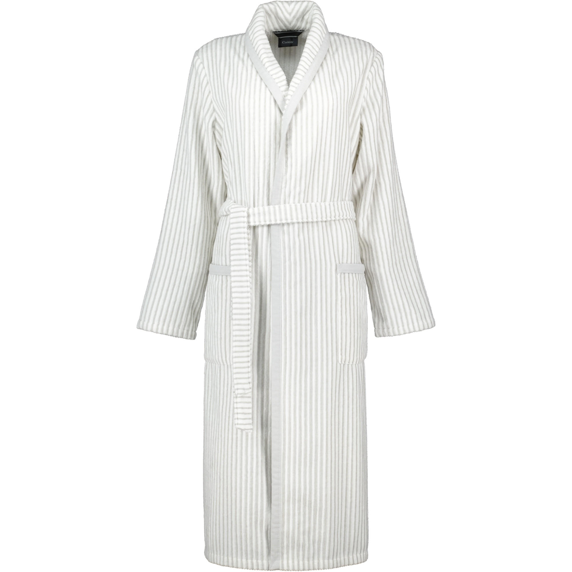 BADEMANTEL DAMEN SCHALKRAGEN 3423 WEISS-SILBER - 76 - Weiß, Textil (XLnull) - Cawoe