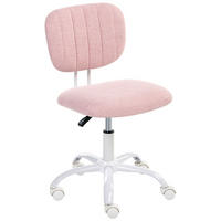 SCHREIBTISCHSTUHL Stoff Rosa Bubbly - Pink/Weiß, Textil/Metall (52/78/52cm) - Beliani