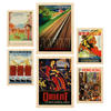 POSTER Set Mit 6 Landschaften von Japan Asien Größe A3 & A4 Rahmen aus hellem Holz - Beige, Papier (29.7/1cm) - Nacnic