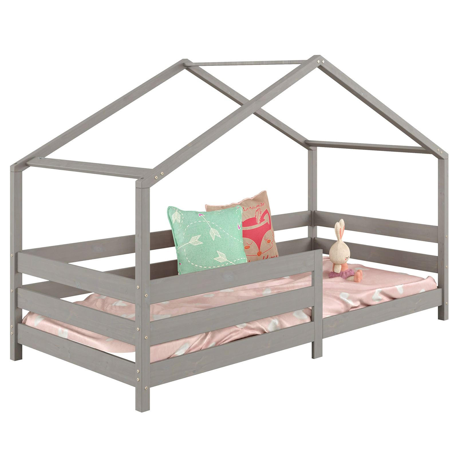 HAUSBETT RENA 90x200 cm - Grau, Holz (96/138/206cm) - IDIMEX
