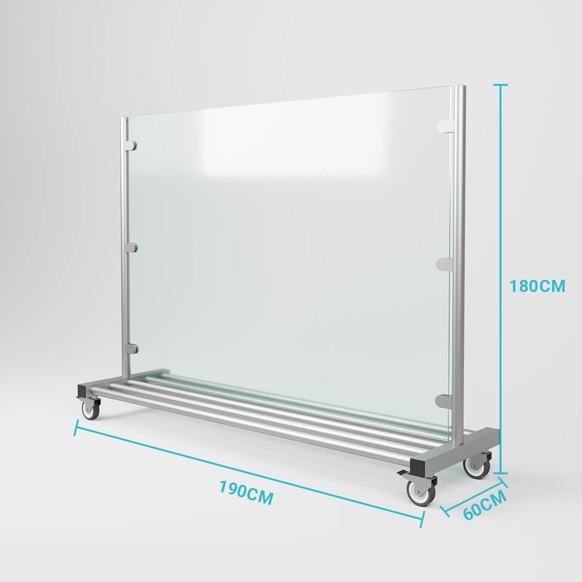 WINDSCHUTZ MOBIL Transparent - Transparent, Metall (190/180cm) - glasprofi24