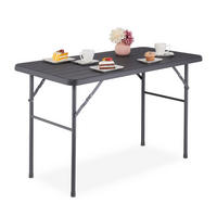 GARTENTISCH - Grau, Kunststoff/Metall (60/118/74cm) - Relaxdays