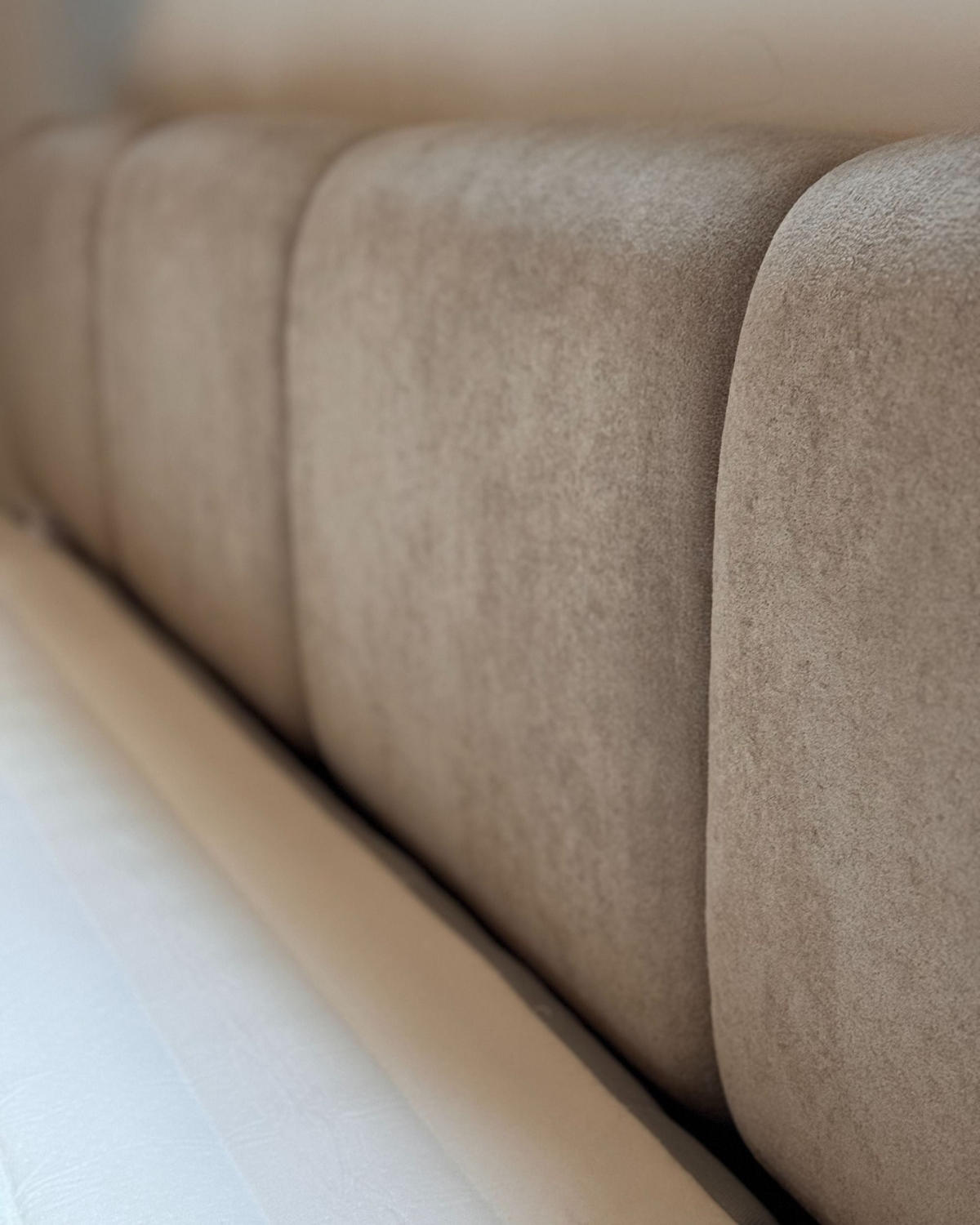POSTEL s roštem 160/200 cm Látka Taupe Orville - šedohnědá, textil (160/200cm) - Beliani