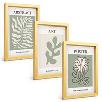 BILDER SET 3er Set - 20x30 cm Goldrahmen - Poster mit Pflanzenmustern von Matisse - Goldfarben, Kunststoff (20/30cm) - TULUP