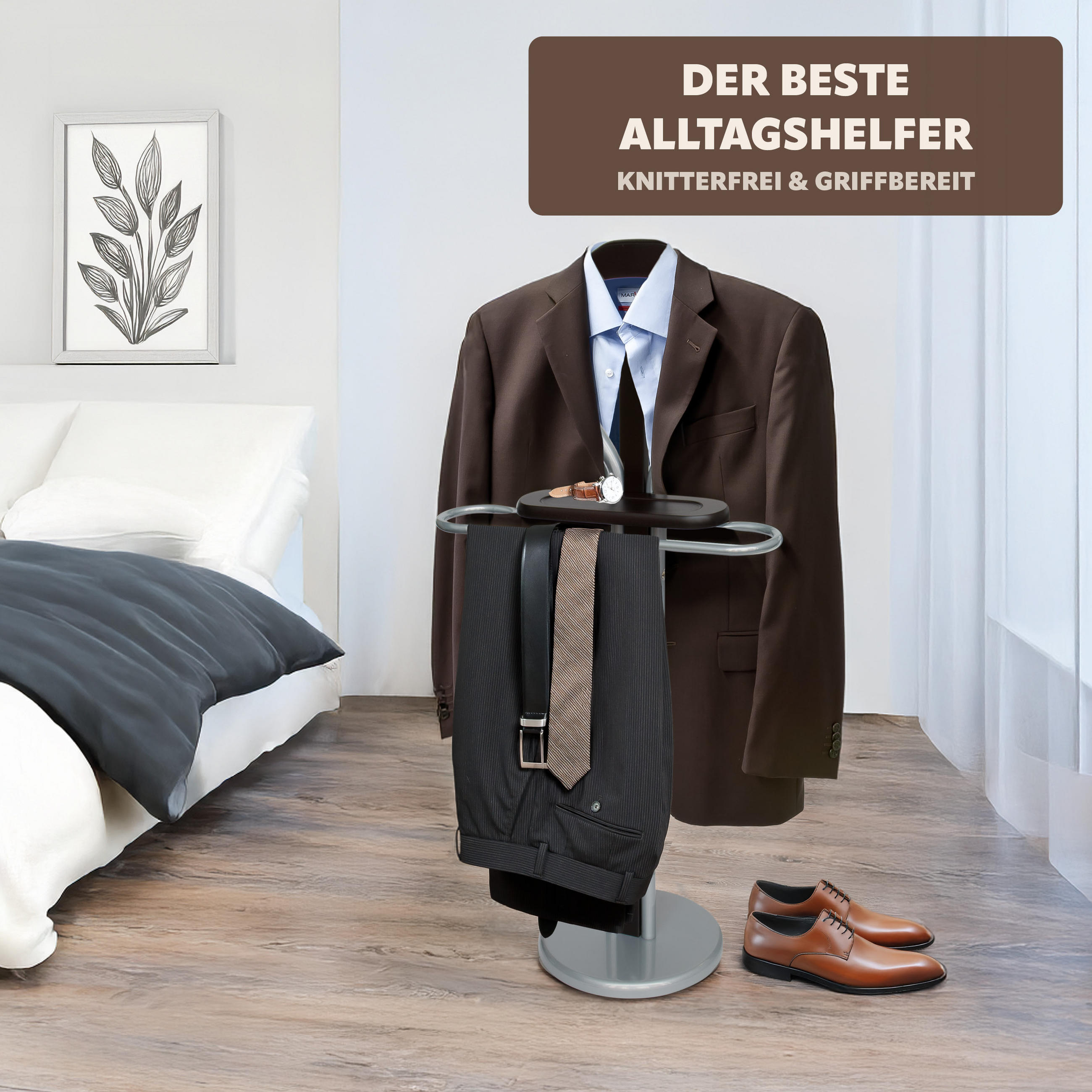 KLEIDERBUTLER, braun, Metall - Braun, Metall (47.5/108/30cm) - bremermann