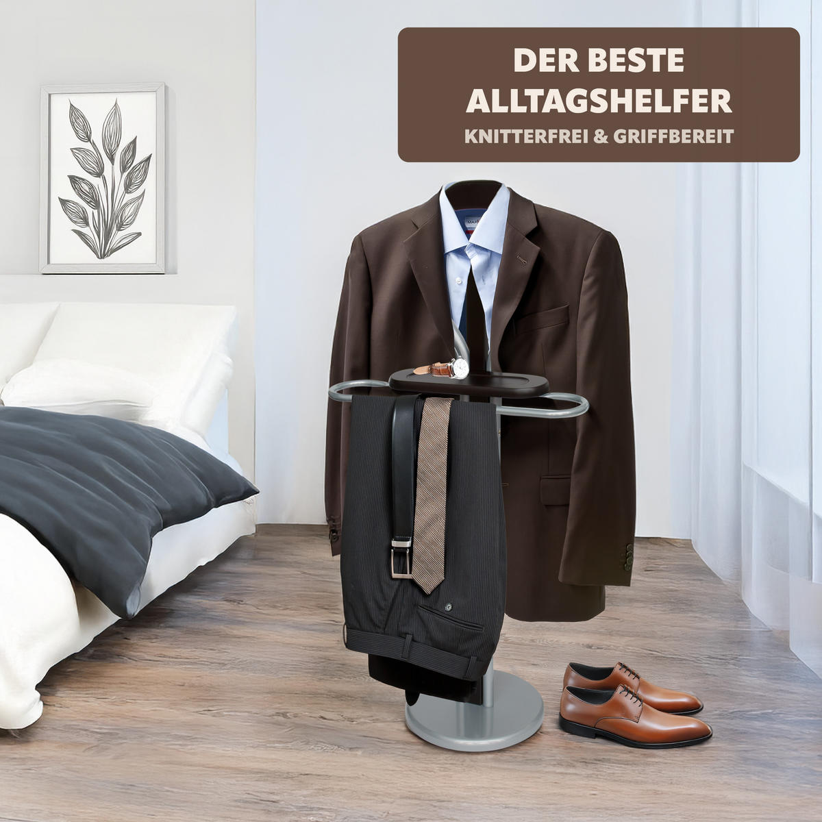 KLEIDERBUTLER, braun, Metall - Braun, Metall (47.5/108/30cm) - bremermann