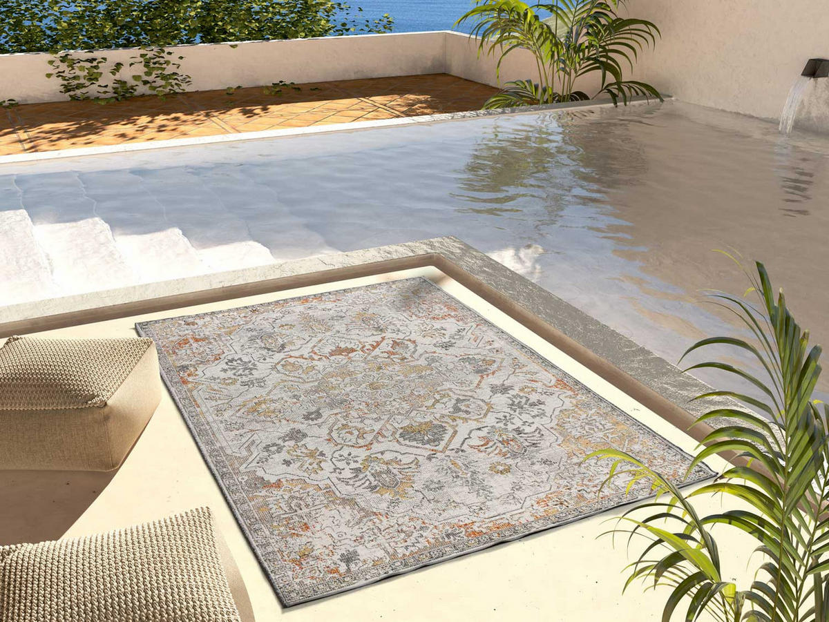 OUTDOORTEPPICH beige Samara 120/170 cm - Beige/Multicolor, Textil (120/170cm) - Atticgo