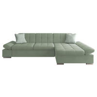 ECKSOFA Malwi, Seite: Rechts - Hellgrün, Holz/Textil (278/161cm) - MIRJAN24