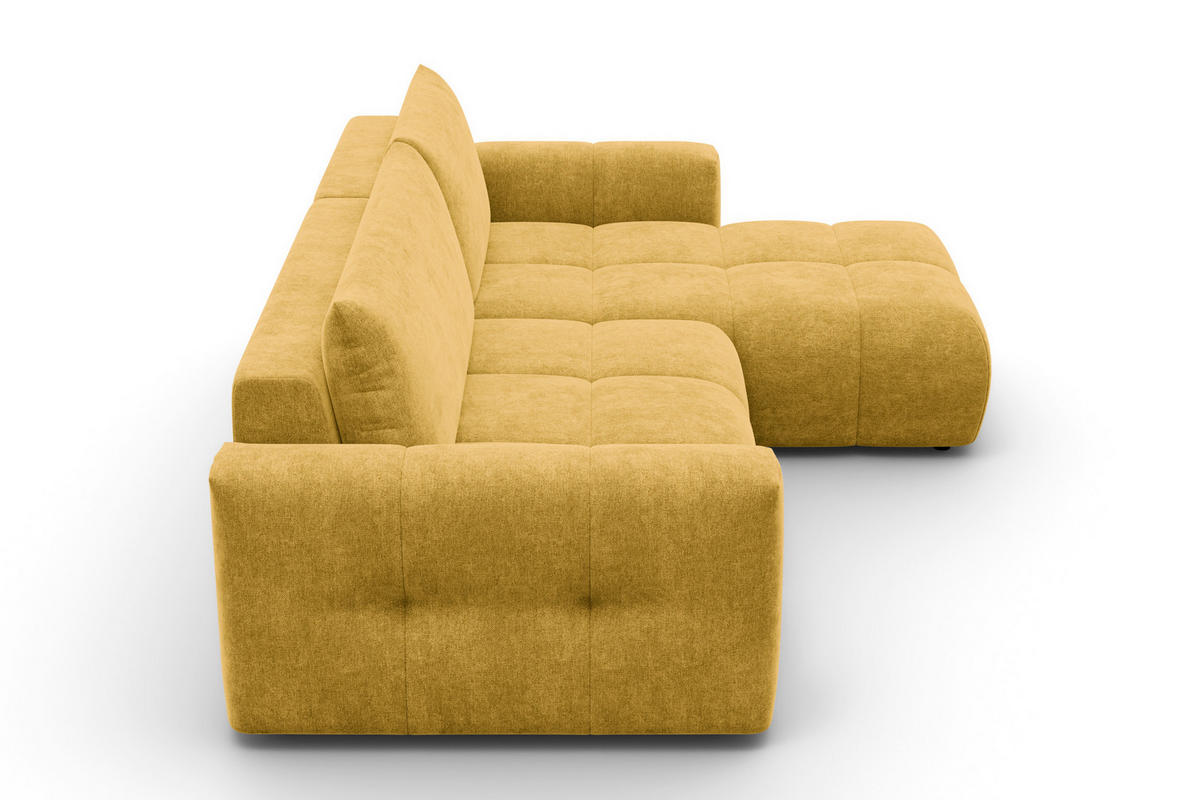 ECKSOFA VERONA 4-Sitzer rechts, Gelb - Gelb/Schwarz, Holz/Textil (266/173cm) - Courtois Laville