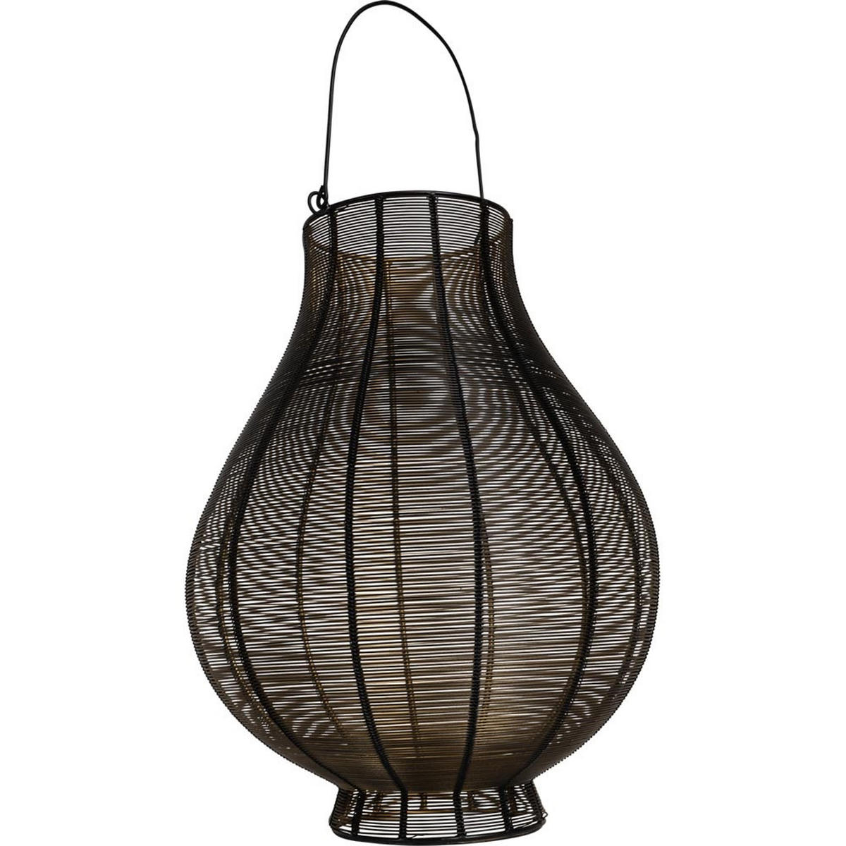 LATERNE Livia - Schwarz - 20/20/25 cm - Schwarz, Metall (20/25/20cm) - Lesli Living