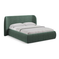 POLSTERBETT mit Bettkasten und Lattenrost 230x215 Grün - Schwarz/Grün, Kunststoff/Textil (180/200cm) - LaMiaSofa